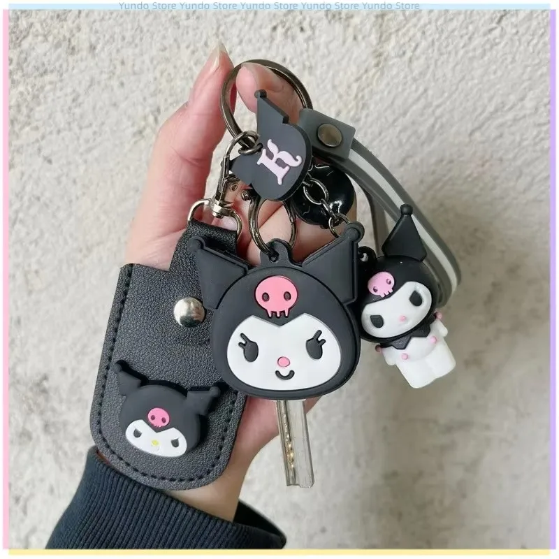 

New Sanrio Hello Kitty Keychain Silicone Kawaii Anime Accessories Keybag Pendant Cartoon Cinnamoroll Kuromi Access Card Box Gift