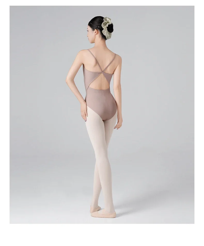 Ballett-Trikot für Damen, Tanz-Ganzanzug für Erwachsene, Gymnastik-Unterhemd, Body für Ballett, Yoga, Aerobic-Übungen – Detail 12