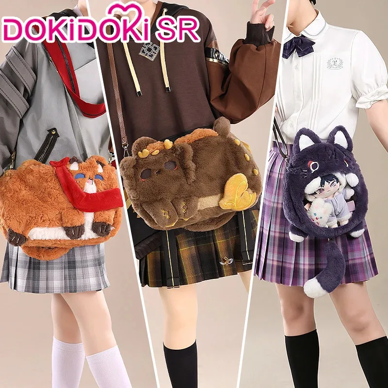Tartaglia/Zhongli/Scaramouche/Xiao/Klee/Wanderer Doujin Bag Game Genshin Impact DokiDoki-SR Casual Wear Plush Bag Coin Purse
