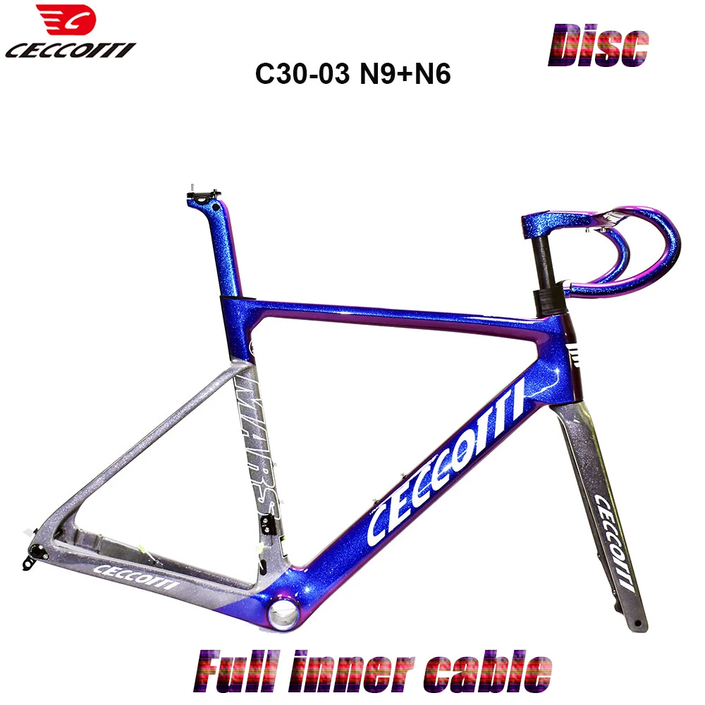 CECCOTTI RF30 Model Carbon Frame Road Bike Chameleon color And Full Hidde Cable Design Bicycle Frameset