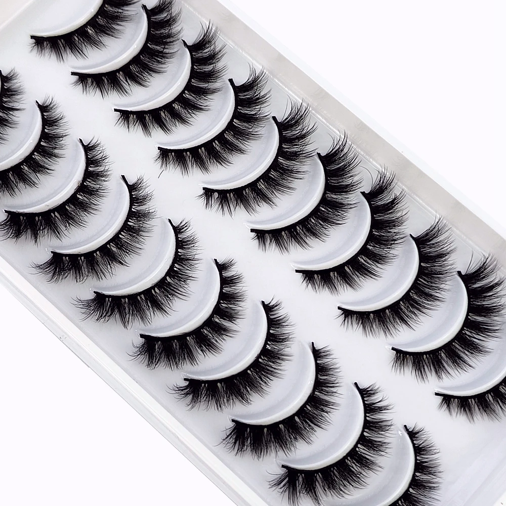 New 10 Pairs 3D Faux Mink Lashes Natural Long Soft Short Lashes Handmade Fake Lashes Makeup Tool Eyelash Extension maquiagem