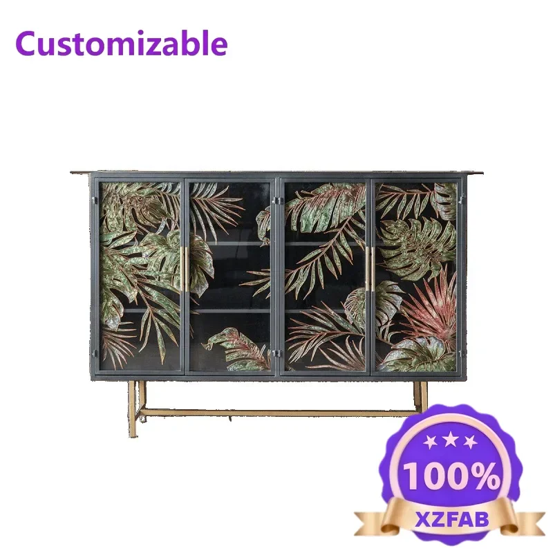 Factory Direct 2026 American retro wrought iron side cabinet, vertical cabinet, French retro bucket cabinet