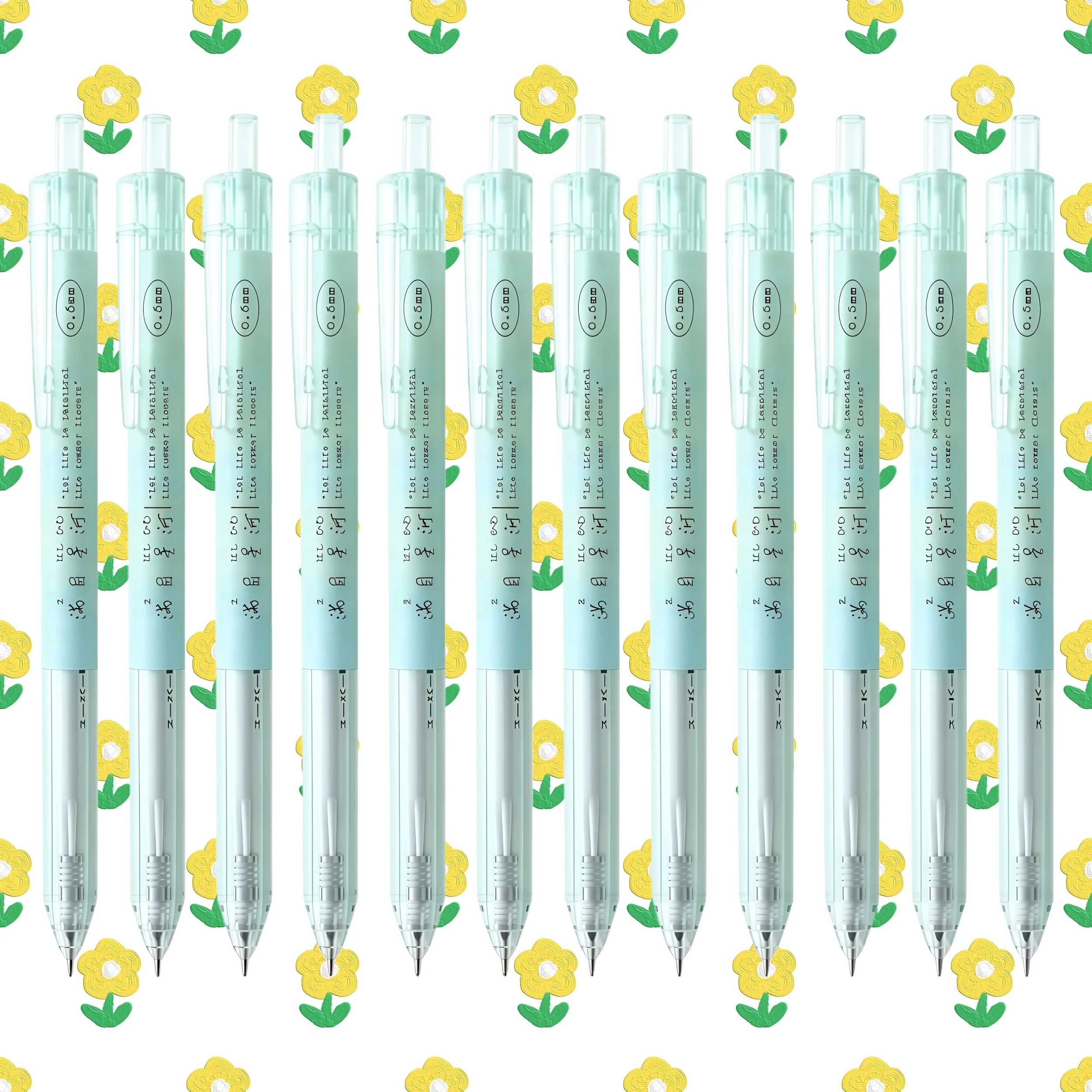 

12 Small Fresh-Style Gel Pens, 0.5mm Fine Point Black Pens, Plastic Appearance, Retractable Gel Pens, Suitable for Exams, Office Work, Campus Writing, Office and Campus Supplies