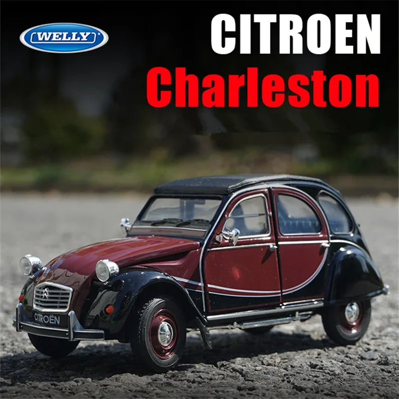 

1:24 Citroen 2CV 6 Charleston Alloy Car Model Diecast Metal Toy Classic Car Model High Simulation Collection Children Gift