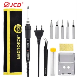 JCD 80W Electric Soldering Iron Kit Adjustable Temperature LCD Digital Display 220V/110V Soldering Iron Tips Welding Tools 908S