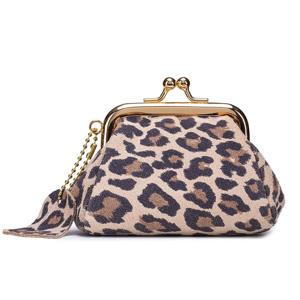 High Quality Leather Coin Purse Leopard Pattern Multifunctional Headphones Organizer Mini Portable Storage Bag