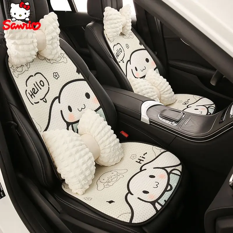 

Sanrio Hello Kitty Car Cushion Cute Cartoon Jade Gui Dog Ice Silk Four Seasons Universal Breathable Car Seat Cover
