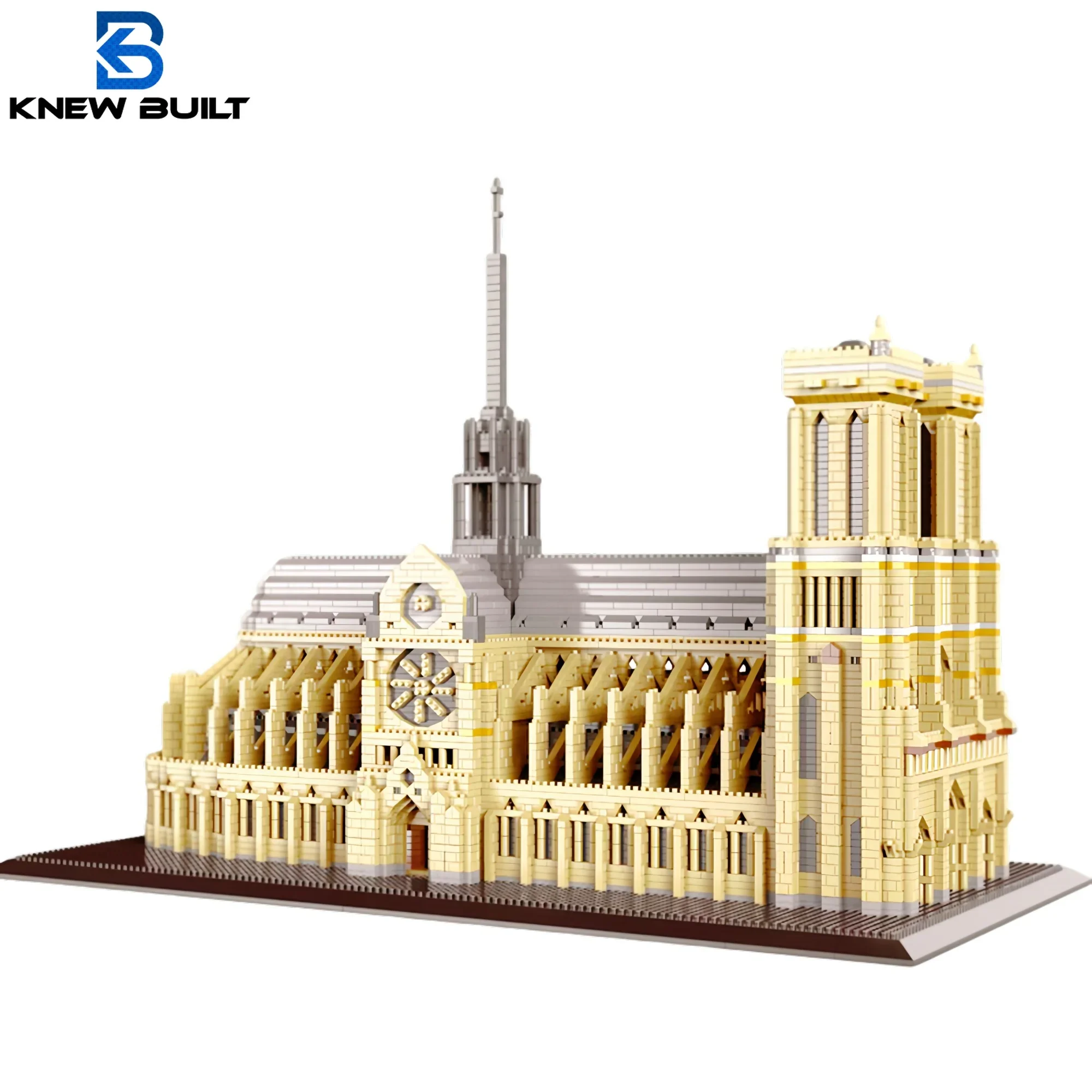Knew construit 7000 pièces Paris Notre-Dame Micro blocs de construction 48 cm Kit de modèle d'architecture gothique pour les collectionneurs adultes décor à la maison