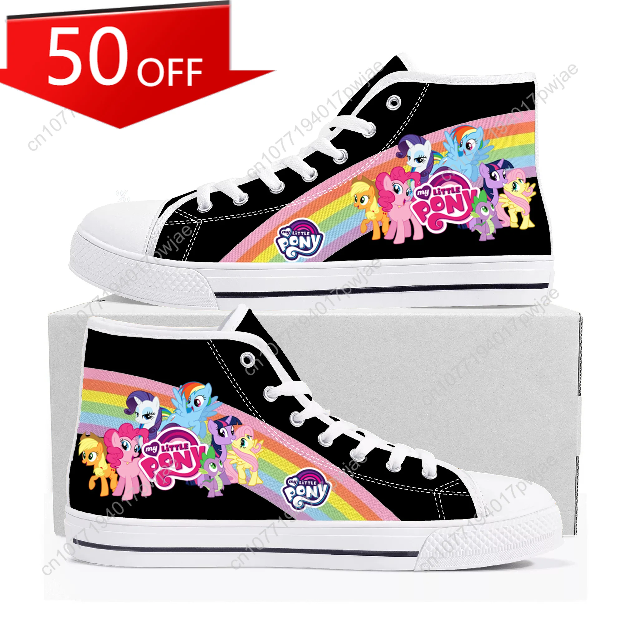 

My Little Pony Rainbow Equestria High Top High Quality Sneakers Mens Womens Sneaker Ghana Casual Custom Shoes
