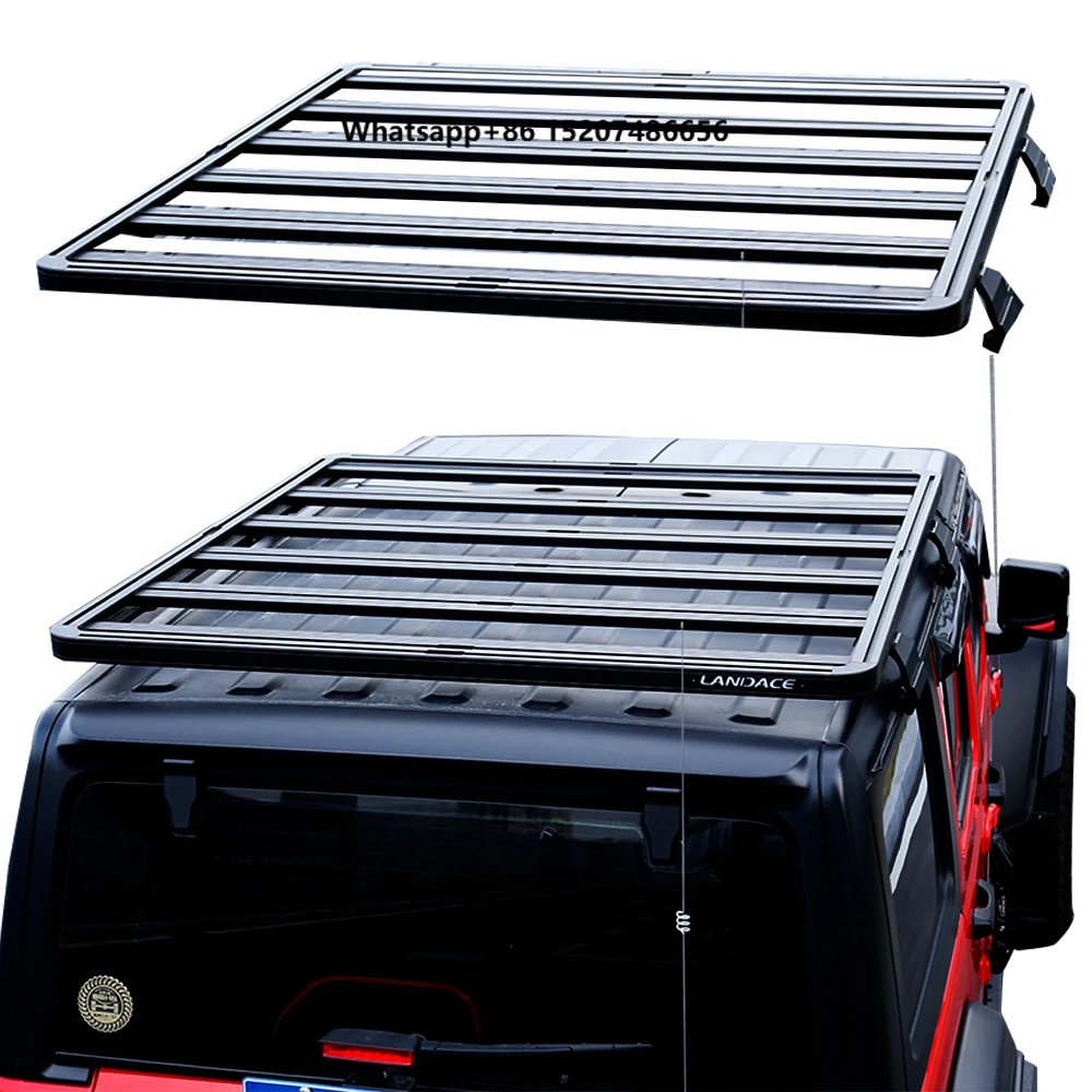 Landace 4x4 Off-Road Roof Rack 100kg Load Capacity Aluminum Alloy Electrophoresis Powder Coating Black Waterproof Cargo Carrier