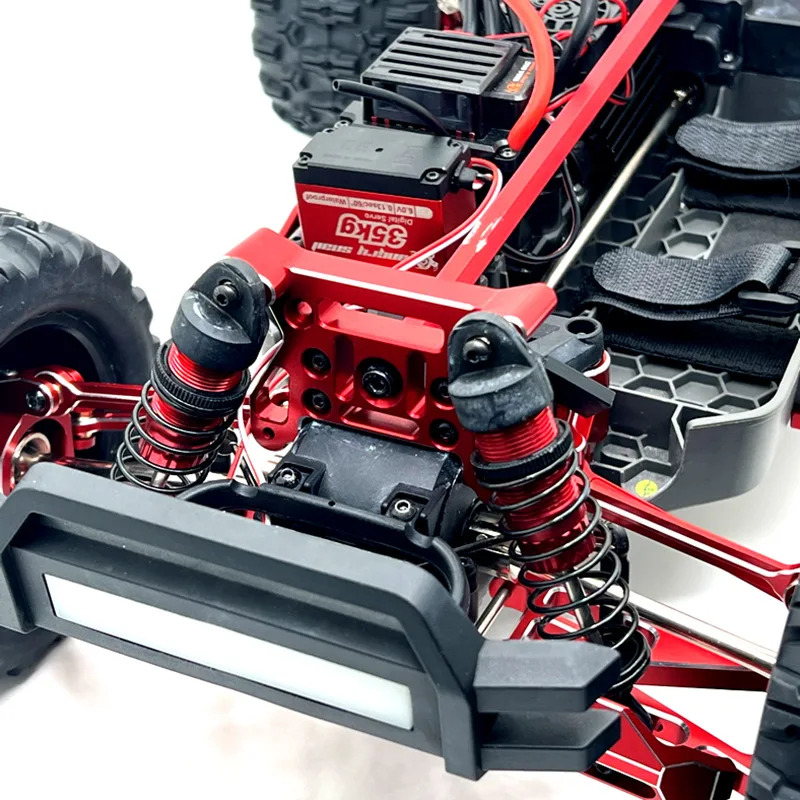 MJX 10208 V1 Metal Front Rear Swing Arm Steering Cup Hub Carrier Link Rod Shock Tower Set 1/10 RC Car Upgrade Parts Accessories