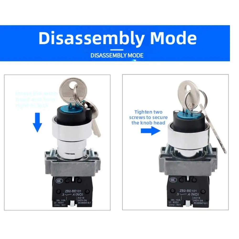 

1pc BG21/BG33 Self-locking Rotary Push-button Switch 10A 600V Push-button Switch For Industrial Control CNC Lathes Generators