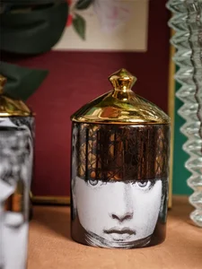 手作りセラミック空のキャンドルホルダー香ろくキャンドルjarレディレッドリップカップリビングルームの装飾品ホームデコレーションボックスクラフト 8ベストセールスセラミックキャンドルホルダー-5