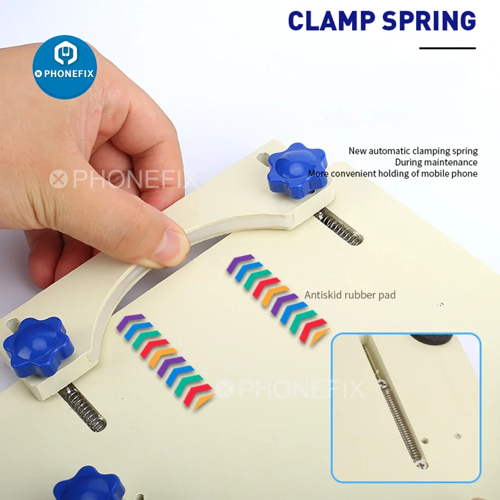 Universal Adjustable Spring Fixture Holder Back Cover Separating Clamp for iPhone 8-15PM Rear Back Cover Glass Removal Base Tool