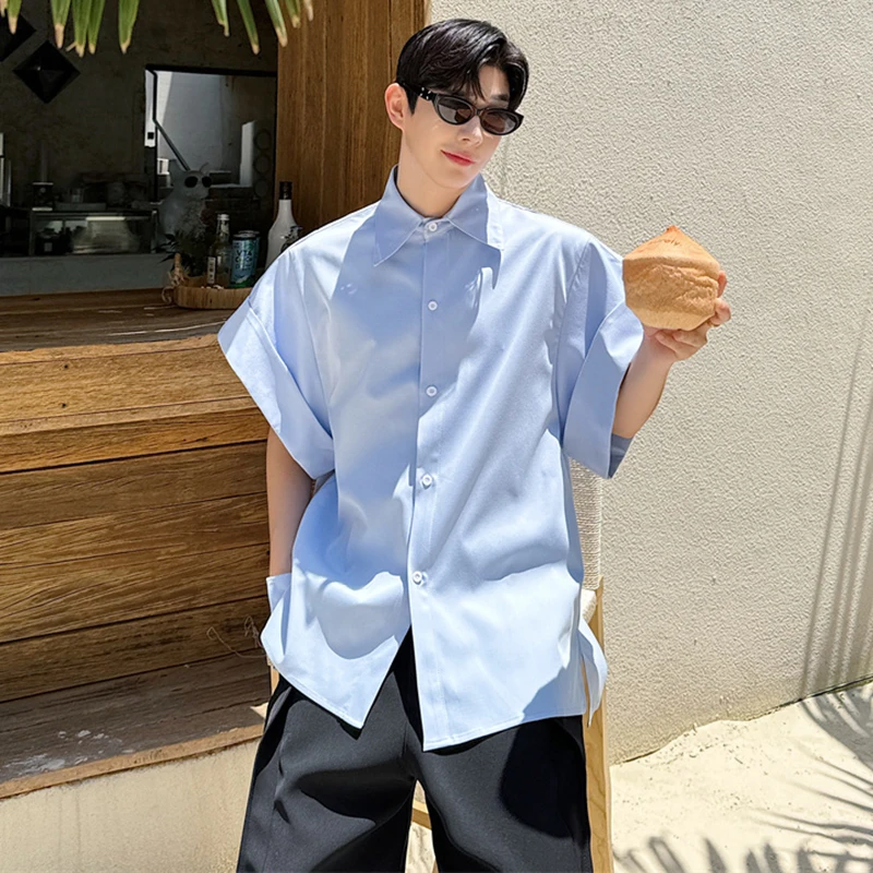 LUZHEN Niche Design Stylish Short Sleeve Shirts Original Fashion Elegant Handsome Korean Clothing Men Casual Blouses Tops LZ4028