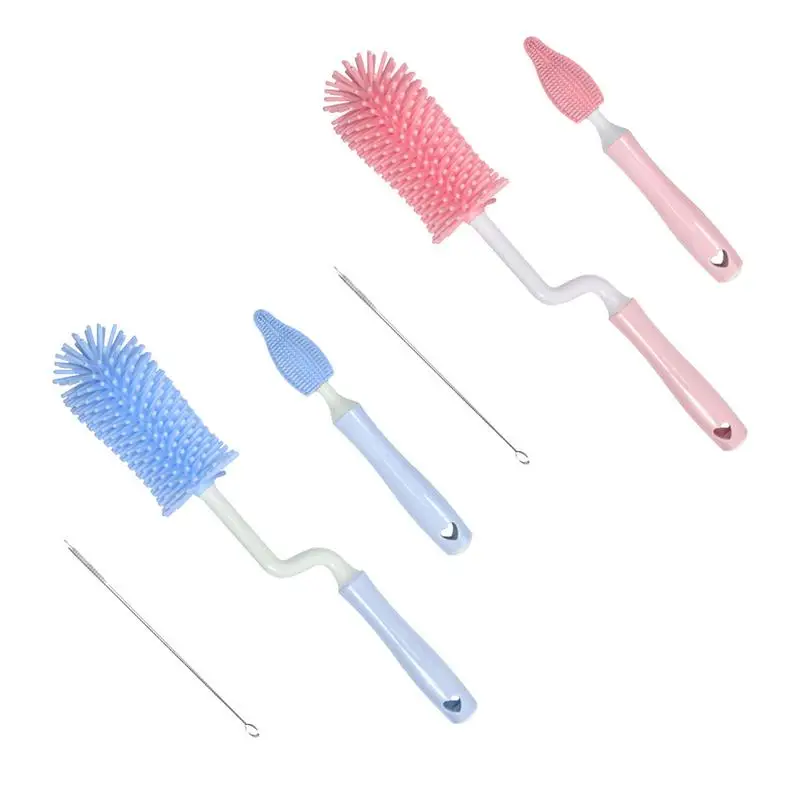 Silicone Bottle Brush  Baby Pacifier Straw Scrubber 360 Degree Cup Washing  Water Bottle Washer Brush Baby Milk Bottles Sports