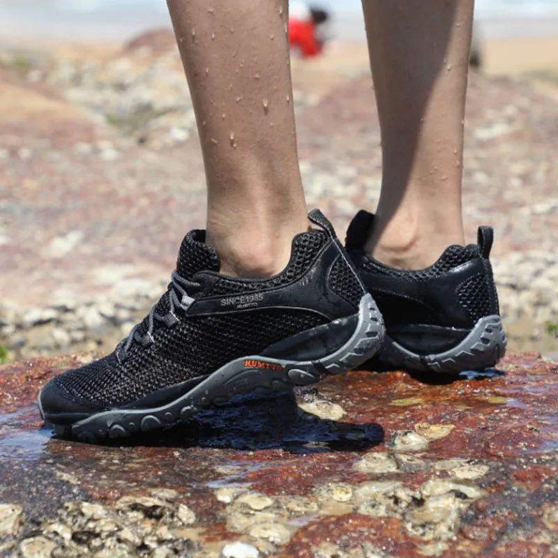 HUMTTO buty dla mężczyzn 2022 oddychające letnie czarne na co dzień plaża trampki męskie moda sport mieszkania luksusowy projektant człowiek trenerzy