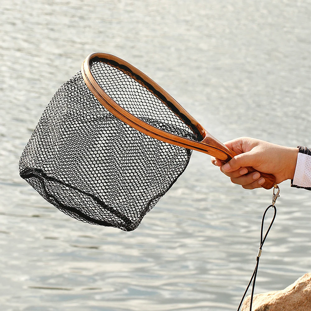 

Fishing Landing Net with Elastic Lanyard Fly Fishing Net Fishing Catch and Release Net