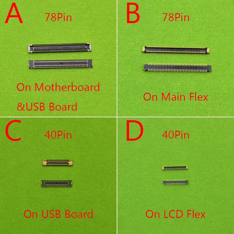 2-10pcs 40 78 Pin Lcd Display Screen Flex FPC Connector For Samsung Galaxy A31 A315 A315F A71 5G A716U A716B USB Charger Board