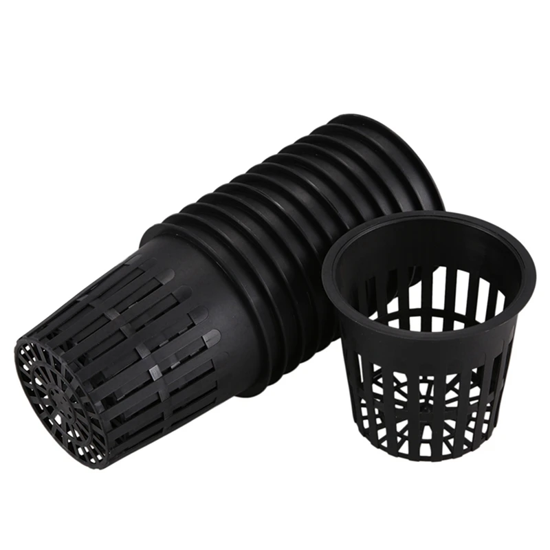 45 Pack 4 Inch Net Cups Slotted Mesh Wide Lip Filter Plant Net Pot Bucket Basket For Hydroponics