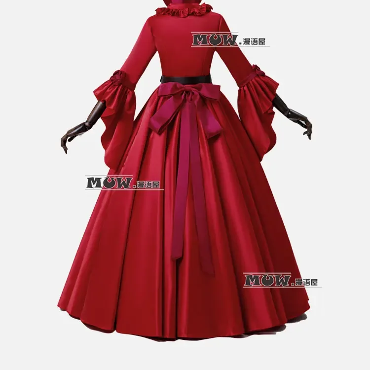 Game Identity V Crimson Mrs. Red Mary Red Monitore Lolita Dress Cosplay Costume Halloween Suit For Women Outfit Dress Wig Shoes