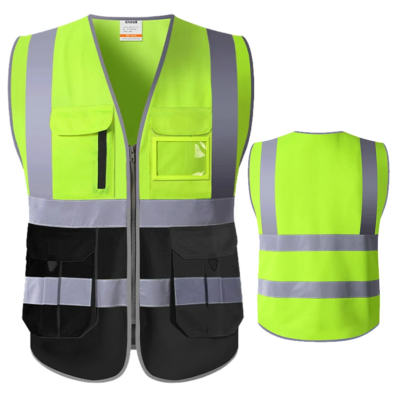 High Visibility Reflective Vest Safety Vest with Multi Pockets and Reflective Hemming Safety Clothing Workwear