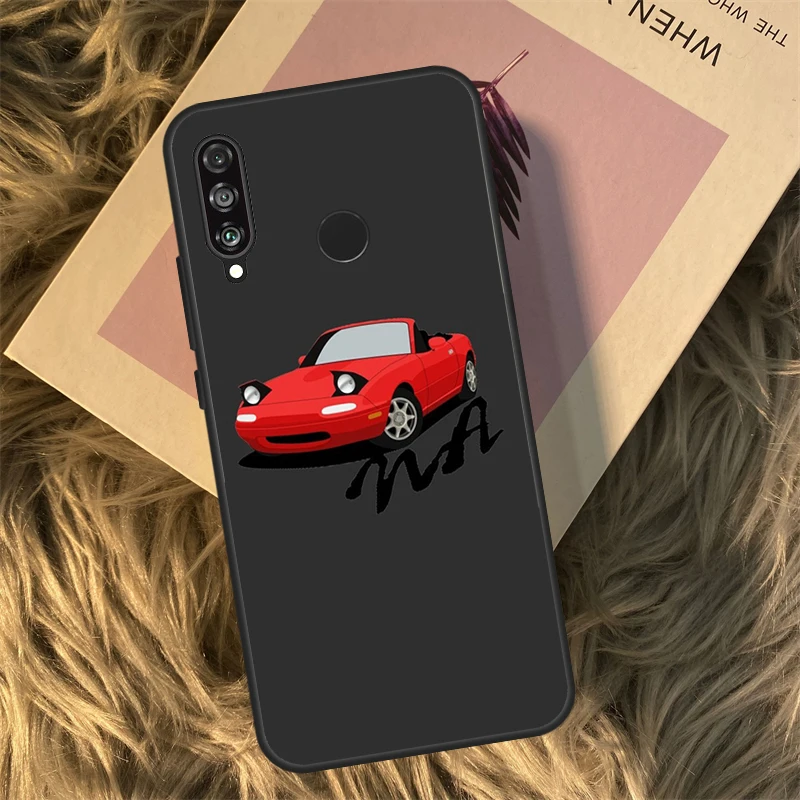 Miata-Funda roja Mx5 Na para Huawei P40 P20 P30 Lite P50 Mate 50 Pro P Smart 2019 Honor 70 50 X8 X9 X9a