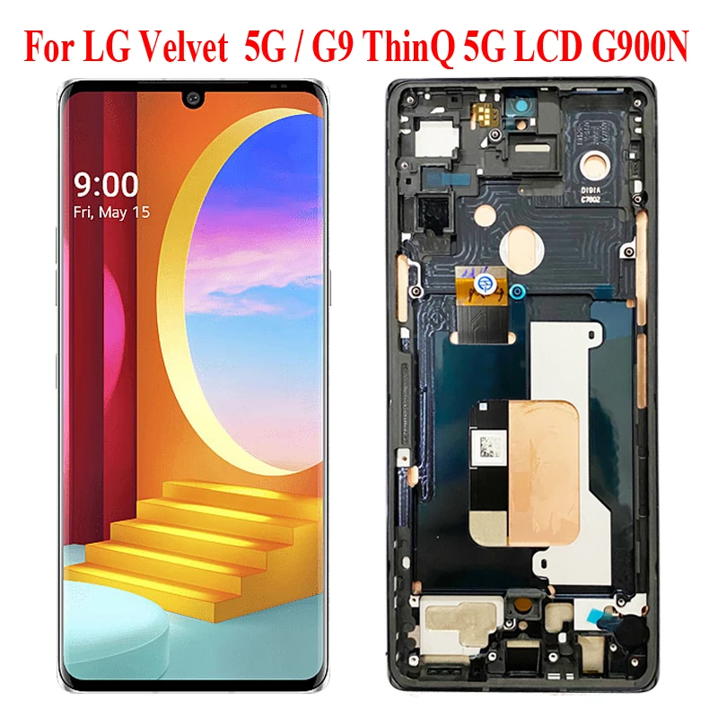 

6.8'' LCD For LG Velvet LM-G910EMW LG G9 ThinQ 5G LCD Display Touch Screen With Frame G9 LM-G900N Display Digitizer