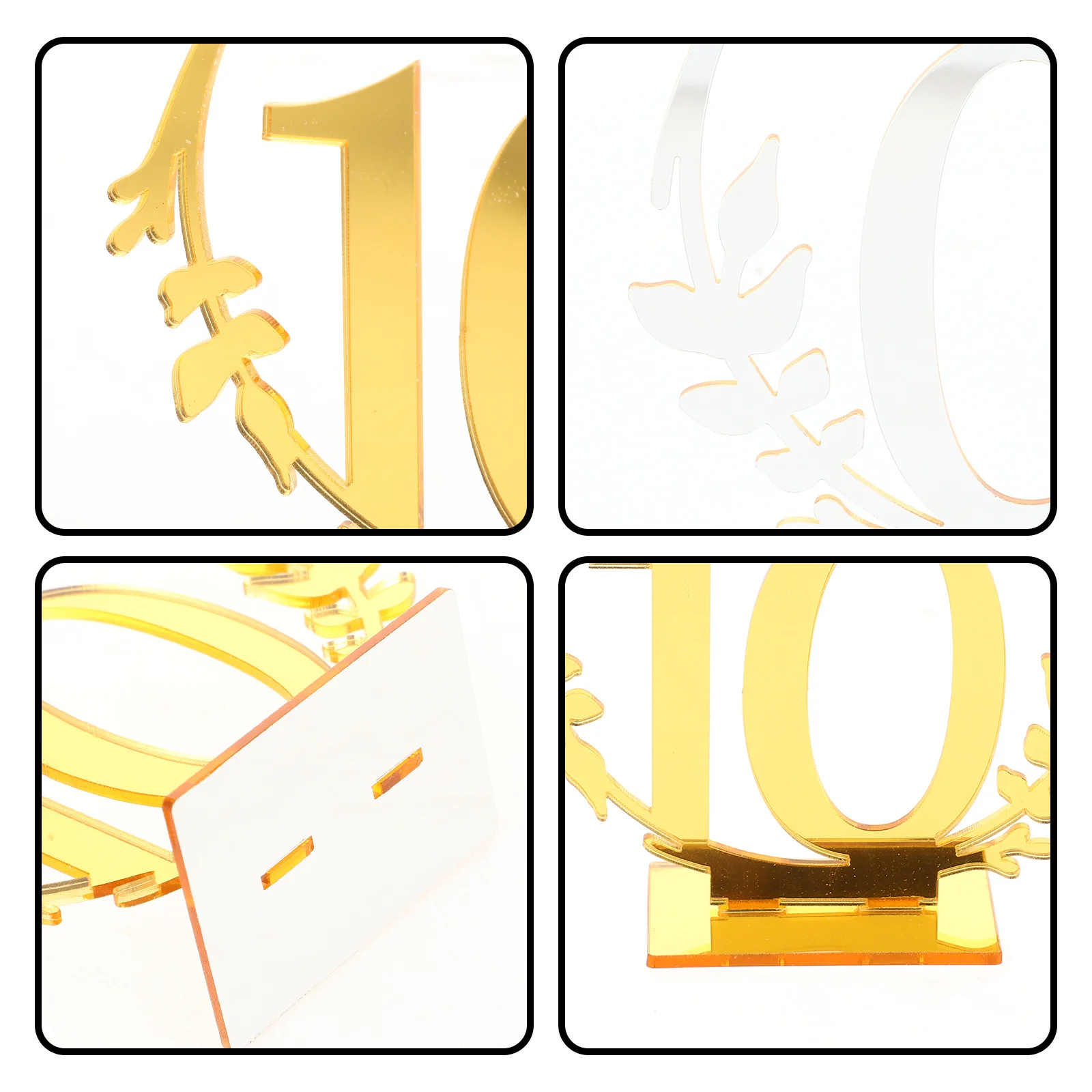 

10Pcs Acrylic Reserved Seating Signs Wedding Table Number Plates Decorative Cards Holder Banquet Reserved Signs