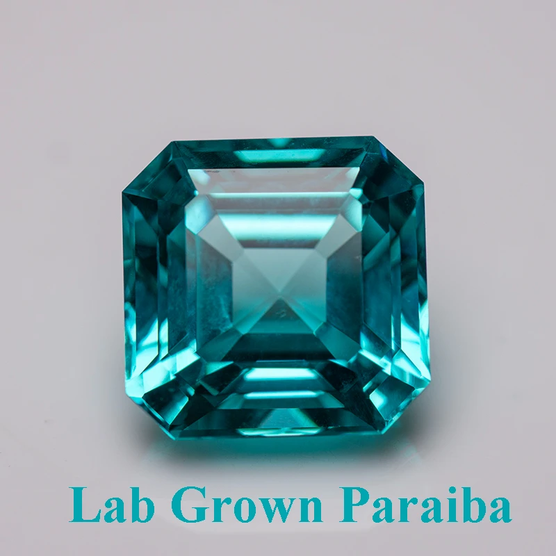 

Lab Grown Paraiba Asscher Shape Charms Gemstone DIY Ring Necklace Advanced Jewel Making Materials Selectable AGL Certificate