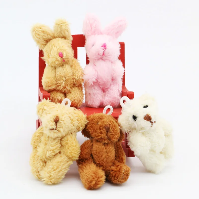 Dollhouse Plush Bear Rabbit  Bunny 1:12 Mini Animal Toy Fur Miniature Simulation Model Scene Shooting Props Home Decor Toys Kids