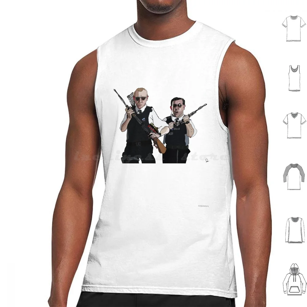 Hot Fuzz Tank Tops Print Cotton Simon Pegg Nick Frost Hot Fuzz Shaun Of The Dead Cornetto Trilogy Edgar Wright Movie Film