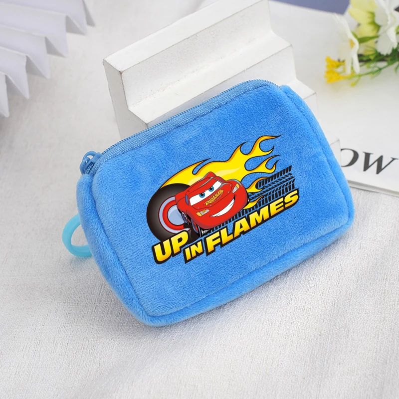 Cars Square Plush Coin Purse Lightning Mcqueen Printed Wallet Boys Girls Portable Mini Storage Bag Backpack Pendant Decoration