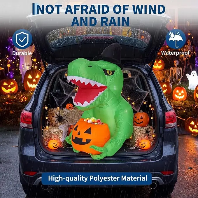 135CM Halloween Inflatable Dinosaur Trunk or Treat Car For Halloween  Party Decorations
