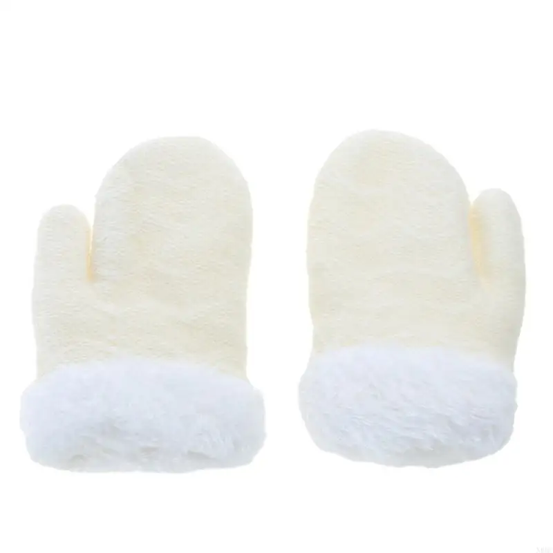 N80C Full Finger ถุงมือ Coral Fleece Mittens ถุงมือฤดูหนาวชายหญิงฤดูใบไม้ร่วงถุงมือ