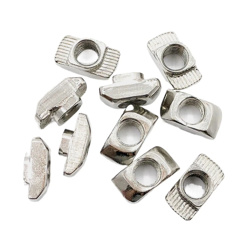 10/20/50/100pcs M3 M4 M5 M6 M8 Slot T-nut Sliding T Nut Hammer Drop In Fasten Connector for Aluminum Profile 2020 3030 4040