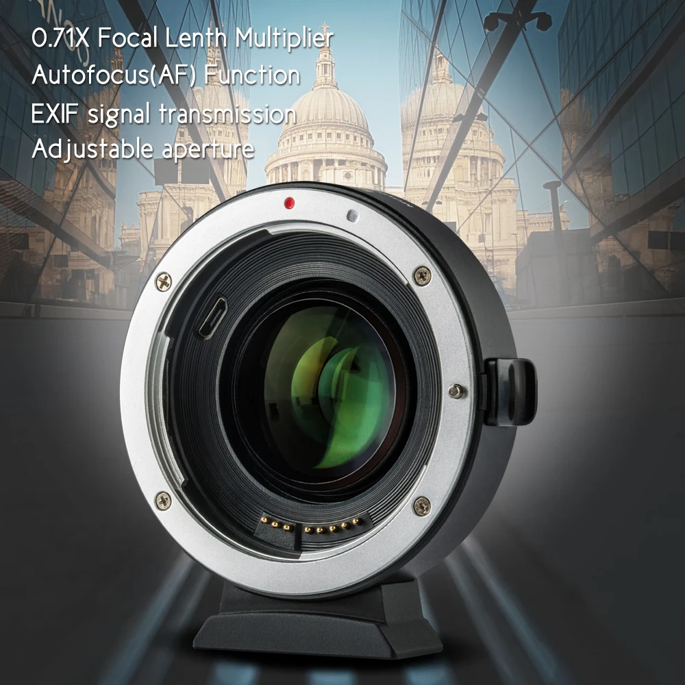 Viltrox EF-EOS M2 Focal Reducer Booster Adapter Auto-focus 0.71x for Canon EF mount lens to EOS M camera M6 M3 M5 M10 M100 M50 view 6