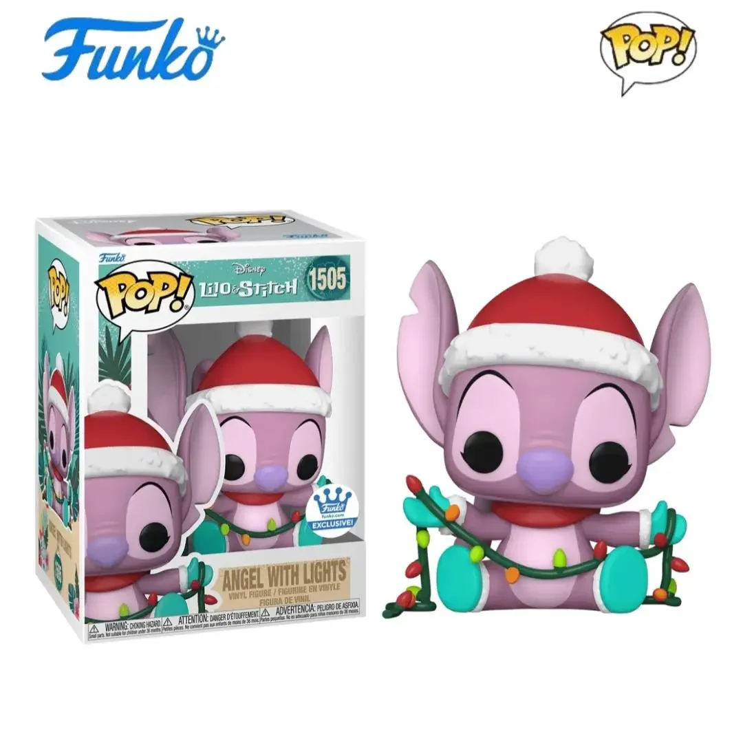 

Funko POP Original Stitch Anime Figure Angel with Lights Action Figure Toys for Boys Girls Kids Gift Collectible Model Ornaments