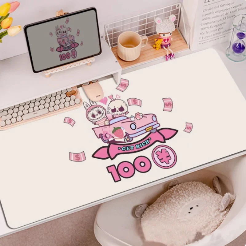 Cartoon Labubu Peripheral Mouse Pad  Large Waterproof Dormitory Offic Table Mat Computer Accessories Table Mat Table Decor ﻿