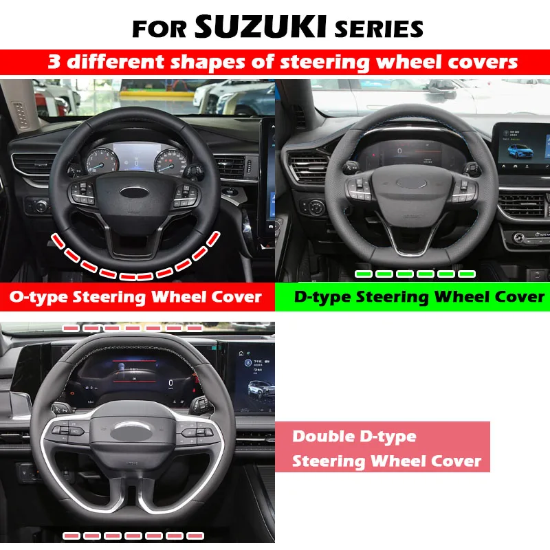 Car Auto Steering Wheel Cover For Ford Focus Mondeo Kuga Fusion Fiesta Anti Slip Sweat Absorbing Special Autocar Accessories