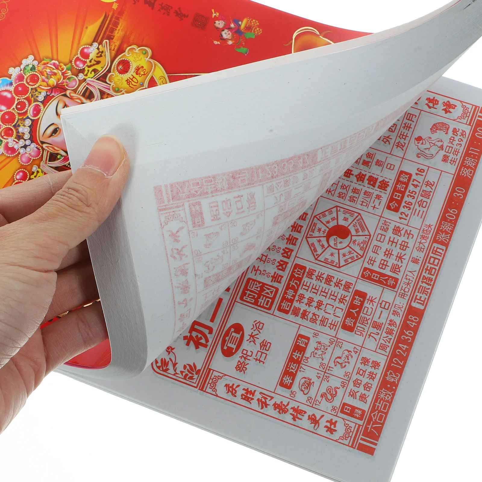 

Old Huangli Hanging 2024 Wall Calendar Tearable Lunar Year of Dragon Chinese Traditional Calendar Home Office Decor