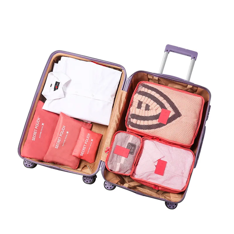 Homefish 6-teiliges Set Oxford Wasserdichte Stoff-Packwürfel Reise-Aufbewahrungsorganizer für Kleidung, Schuhe, Unterwäsche, Koffer, Gepäck – Detail 2