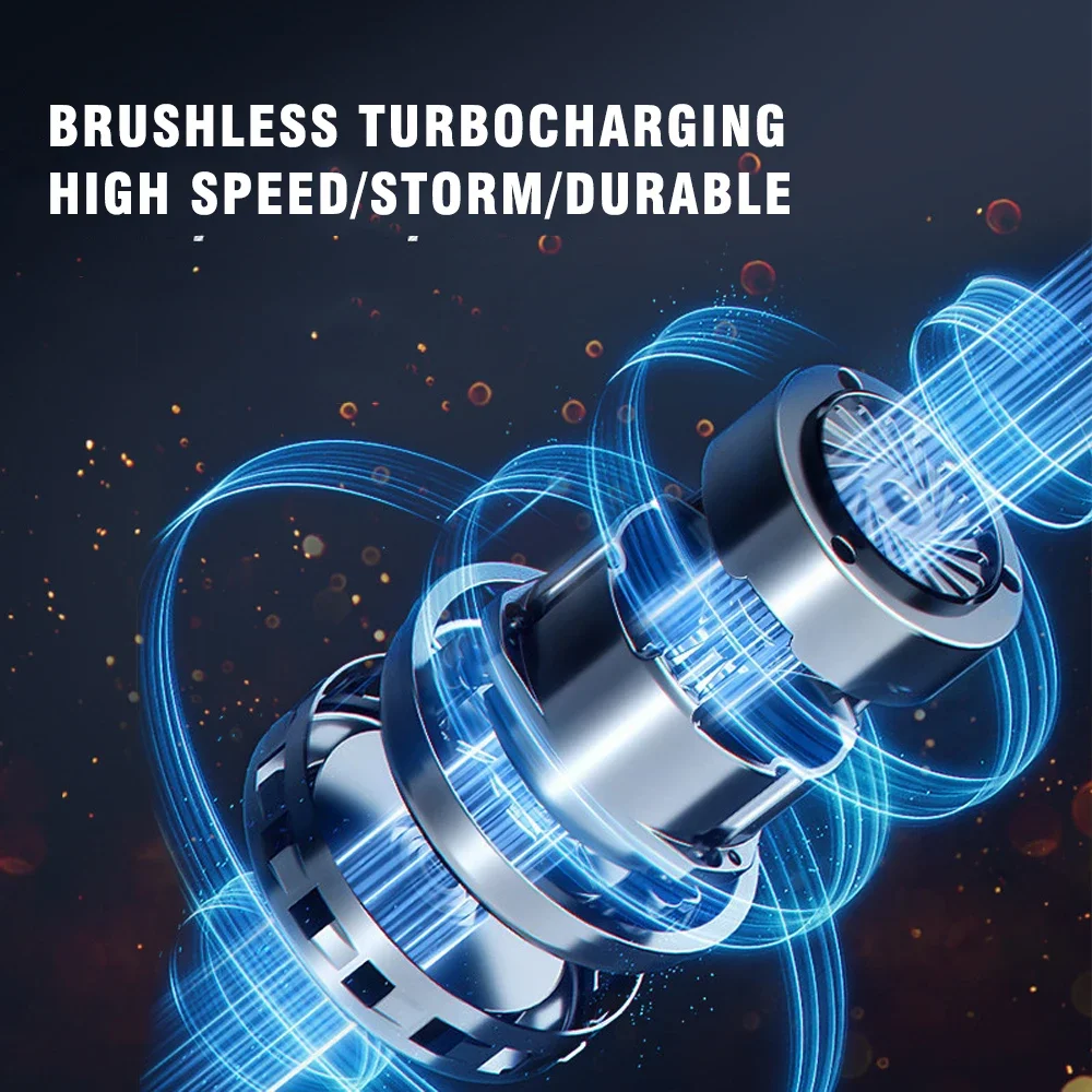 140000rpm turbo ventilador de jato motor sem escova ventilador de ar portátil ventilador de duto portátil tipo c display de energia de carregamento 62m/s