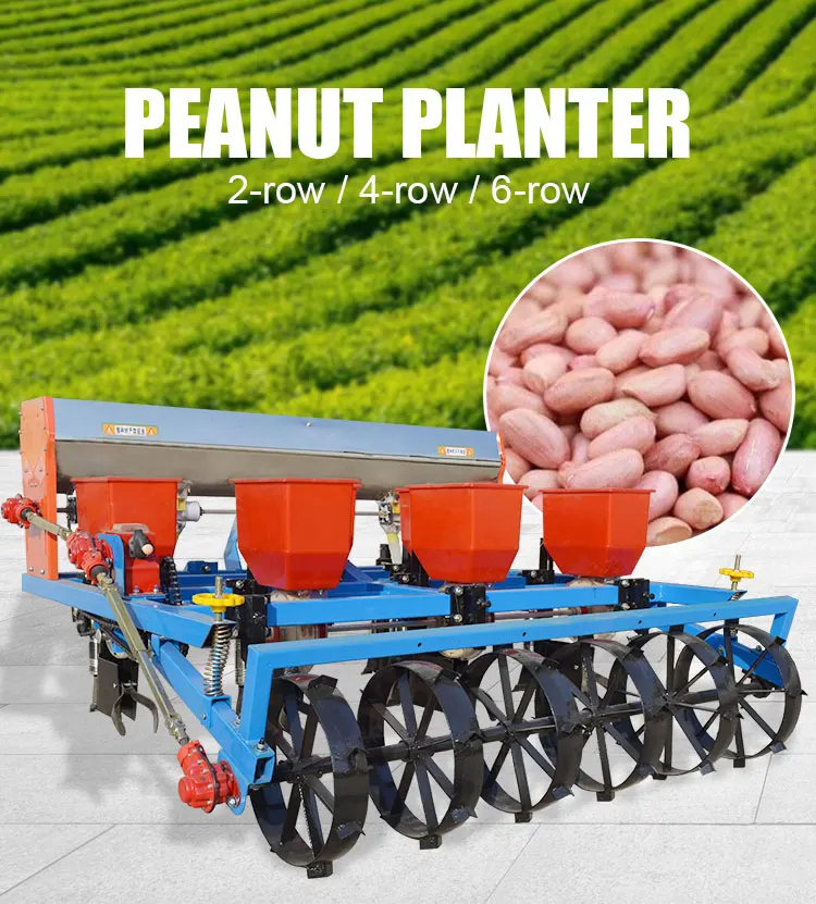 Factory Wholesale Shuliy 6-Row Groundnut Peanut Planter Seeder with Fertilizer 40-100hp 1800mm Working Range for Tractors