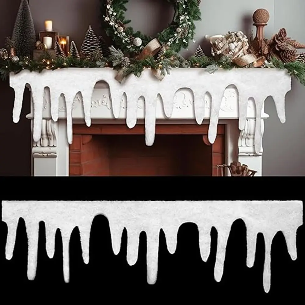 Polyester Xmas Snow Blanket for Xmas Holiday Decor Icicle Fringe Roof Decoration Christmas Fake Snow Blanket Not Easy to Deform