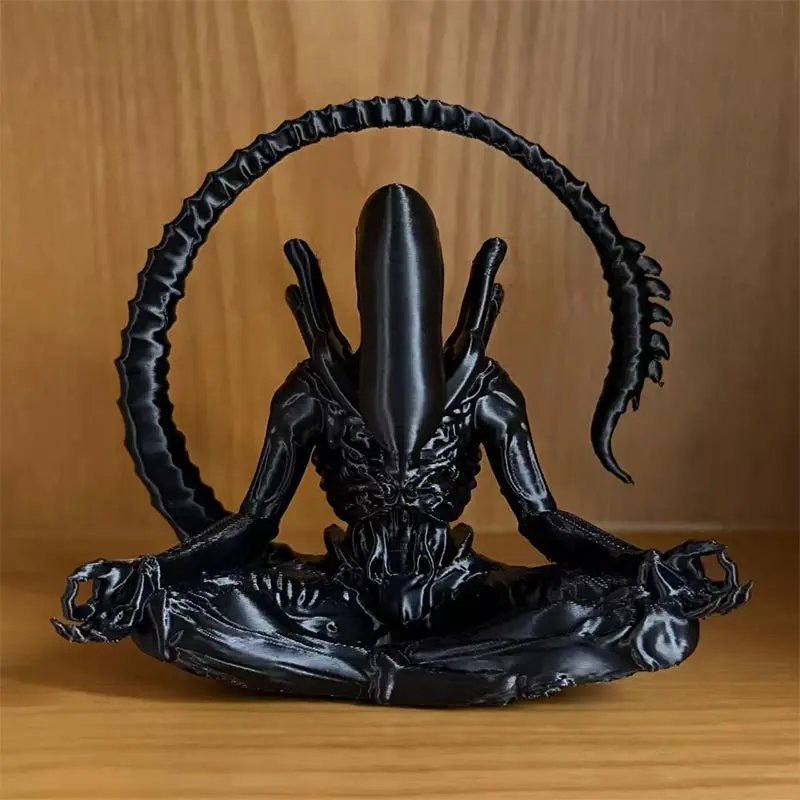 3D Printed Figurine Models Ornaments Meditation Alien Decorations Creative Monster Ornaments Home Decor Christmas Decorations