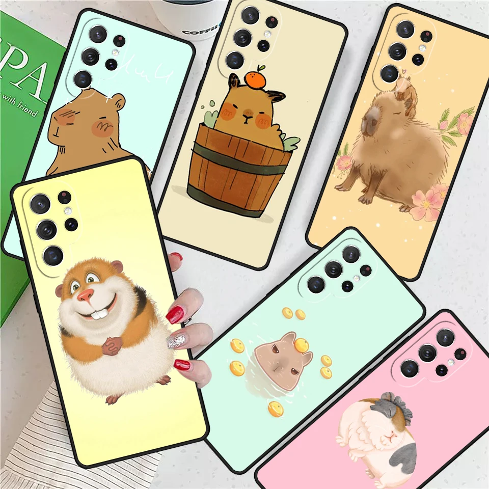 Guinea pig Funny Cartoon For Samsung Galaxy S24 Ultra S21 S22 S8 S9 S10E Note 10 20 Plus FE S23 Phone case Cover Coque