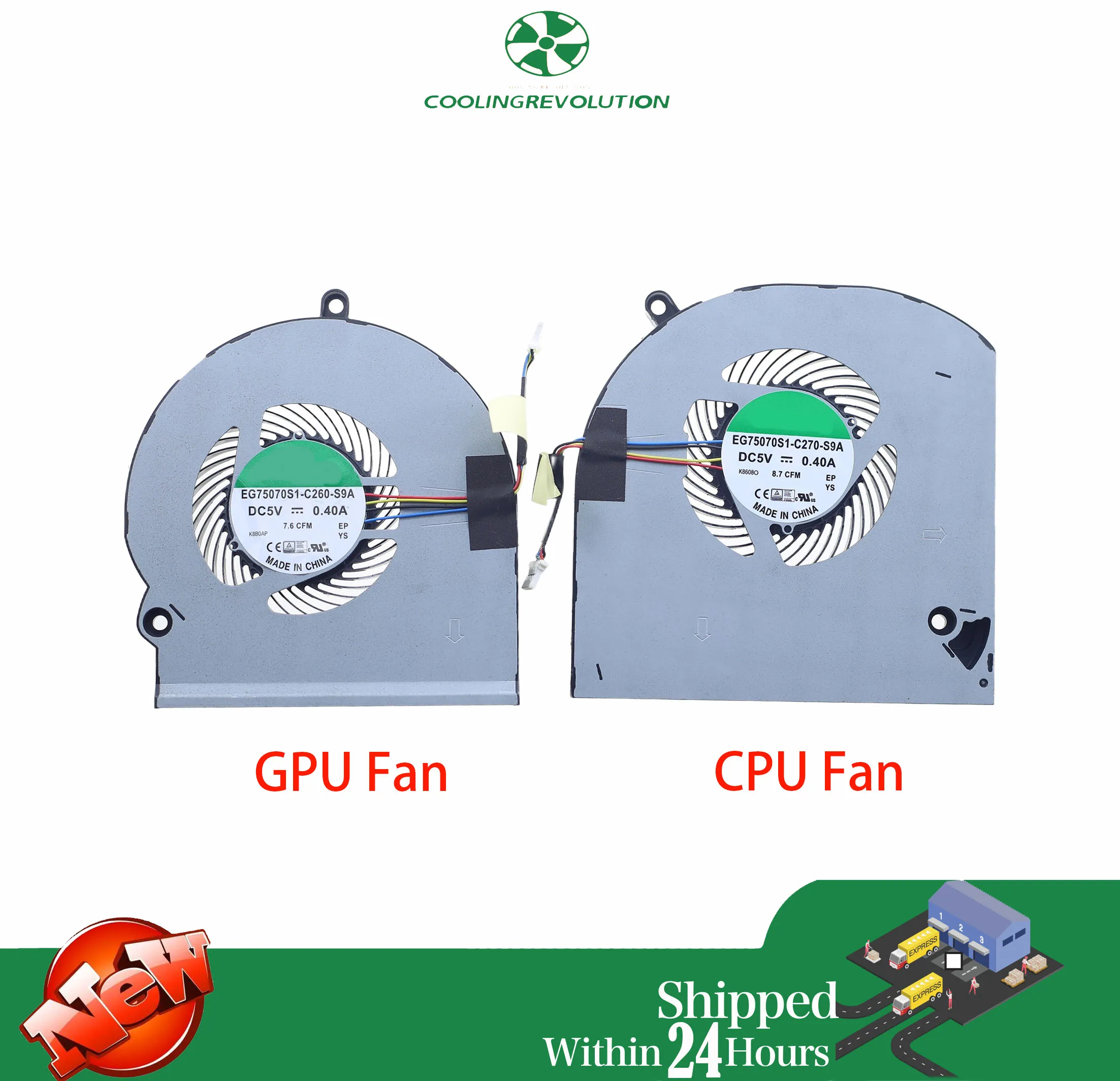 New EG75070S1-C260-S9A EG75070S1-C270-S9A For Dell Alienware15 R3 R4 Cpu Cooling Fan DP/N 06VKKX DP/N 0K1W4D