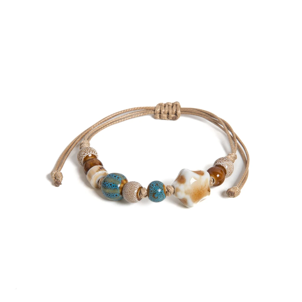 Handmade White Star Claw Ceramic Bracelet Adjustable Boho Ethnic Jewelry Unique Gift S02-027 image 5