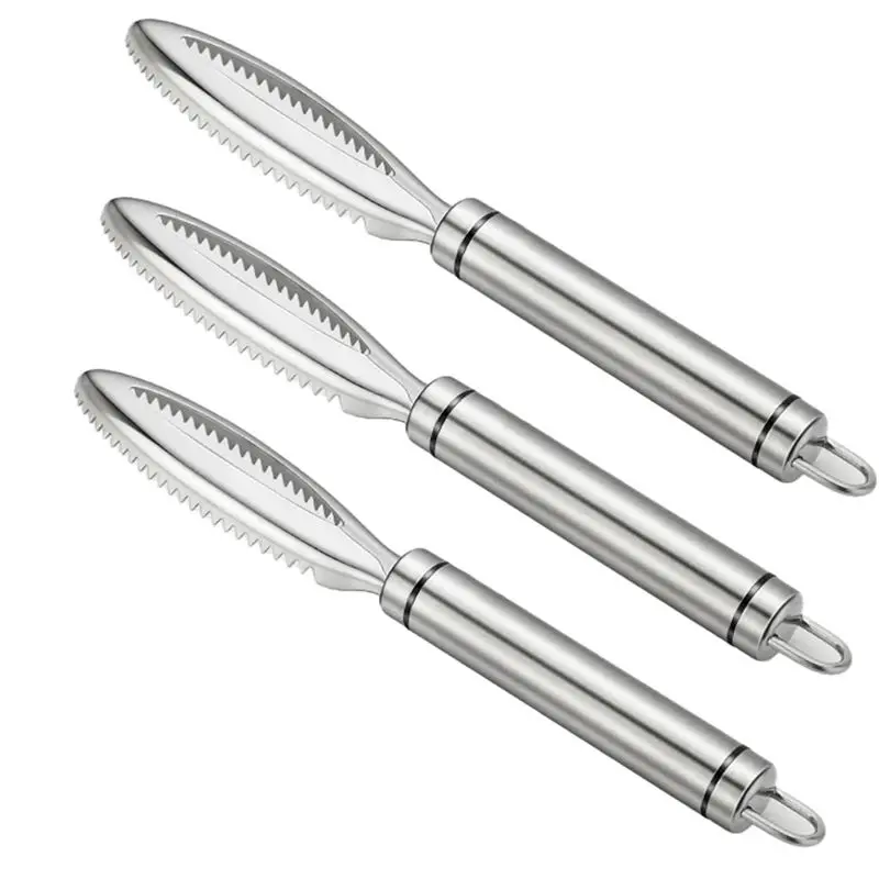 

Щетка для удаления рыбьей чешуи A63Z, улучшенная модель, из нержавеющей стали, с зубчатыми лезвиями, легко удаляет чешую, кухонный инструмент для чистки рыбы.